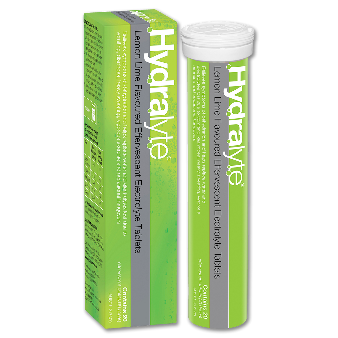 Hydaralyte - Effervescent Electrolyte - Lemon Lime - 20 Tablets