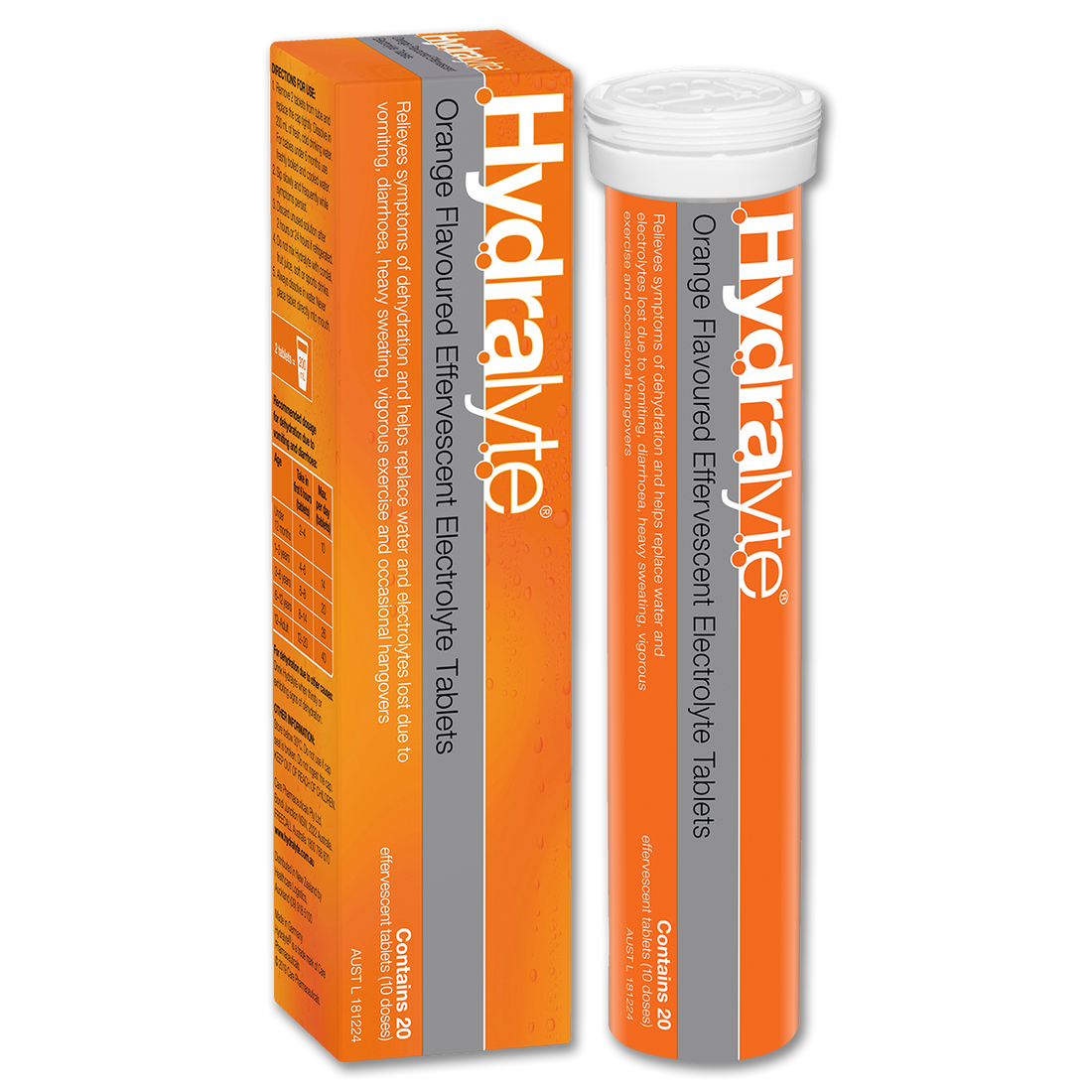 Hydaralyte - Effervescent Electrolyte - Orange - 20 Tablets